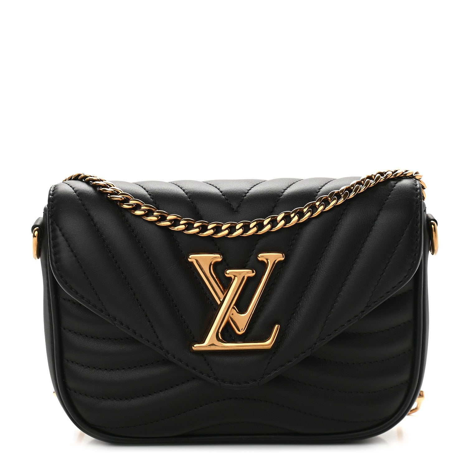 Louis Vuitton Calfskin New Wave Multi Pochette Black 1 of 8