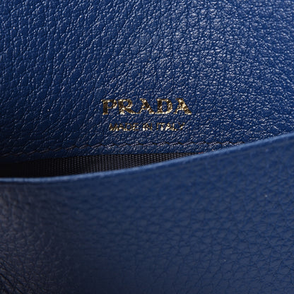 Prada Vitello Grain Zip Card Holder Bluette 5 of 9