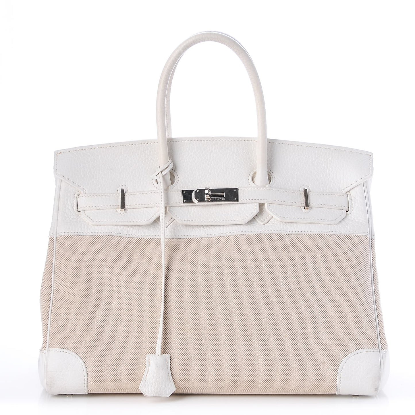 Toile Taurillon Clemence Birkin 35 White