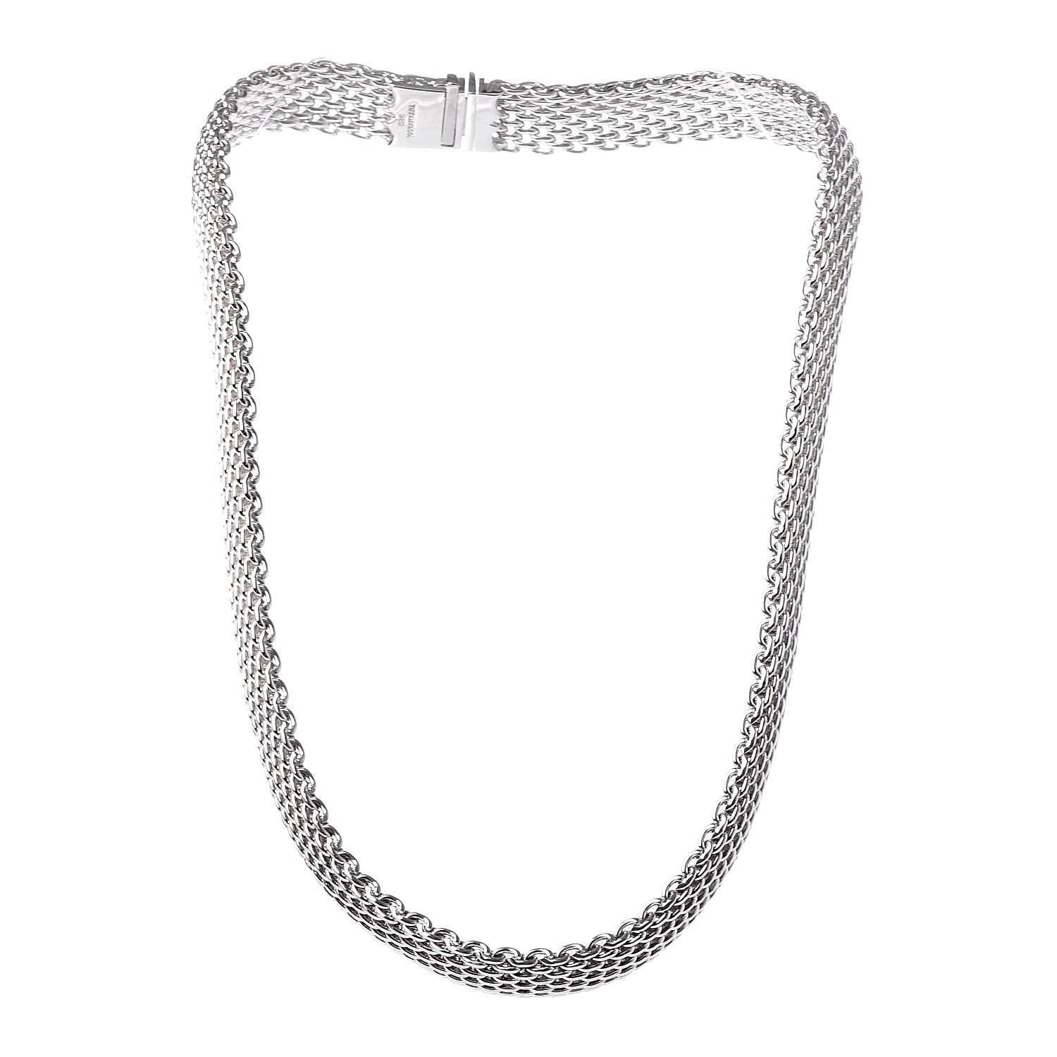 Tiffany Sterling Silver Somerset Mesh Necklace 3 of 5