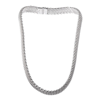 Tiffany Sterling Silver Somerset Mesh Necklace 3 of 5