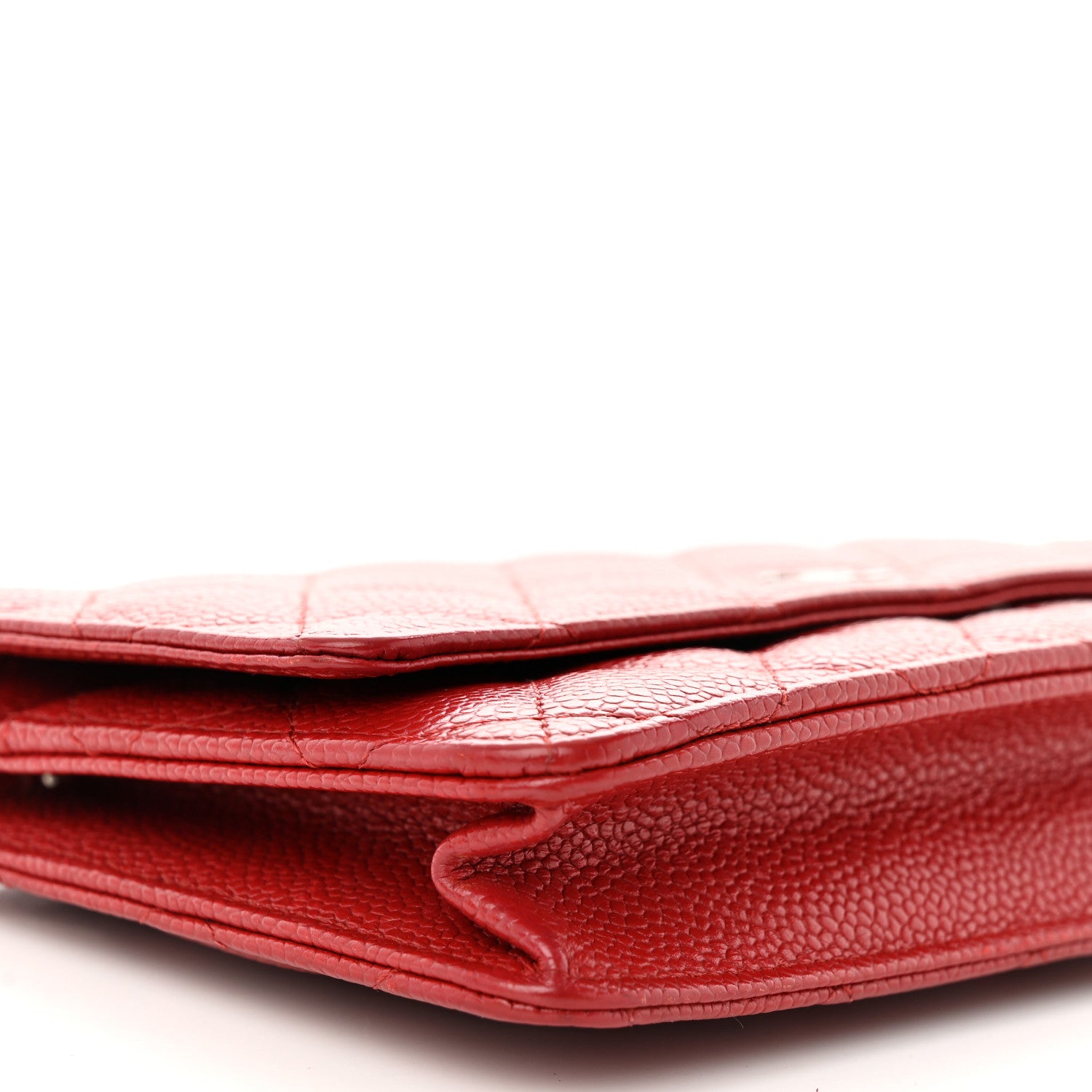 Chanel Caviar Quilted Wallet on Chain WOC Red 10 of 11