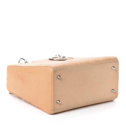Christian Dior Calfskin Cannage Medium Lady Dior Beige 3 of 7