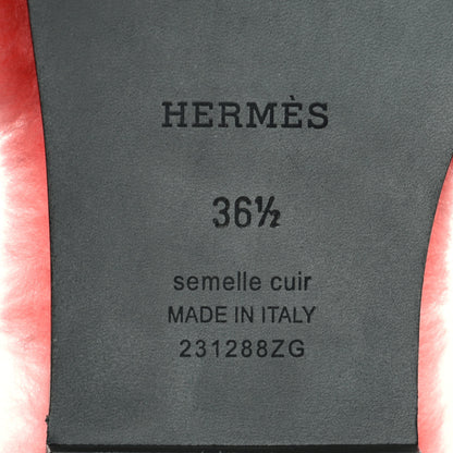Hermes Woolskin Oran Sandals 36.5 Rose Du Desert 6 of 8