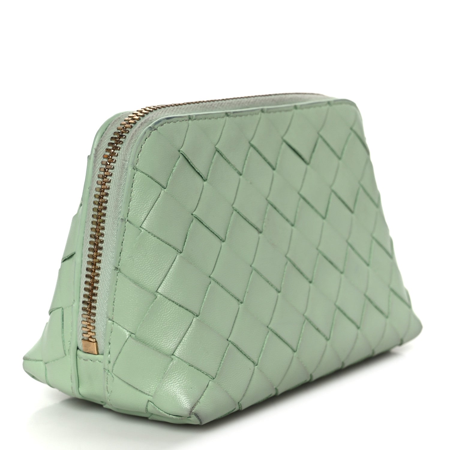 Bottega Veneta Nappa Intrecciato Small Beauty Pouch Fresh Mint 3 of 9