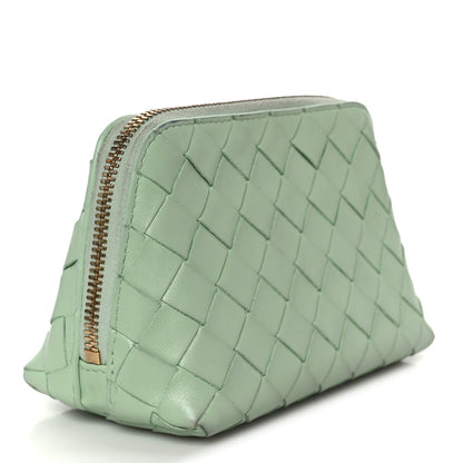 Bottega Veneta Nappa Intrecciato Small Beauty Pouch Fresh Mint 3 of 9