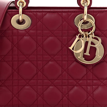 Christian Dior Lambskin Cannage Small Lucky Badges My Lady Dior Scarlet Red 8 of 10