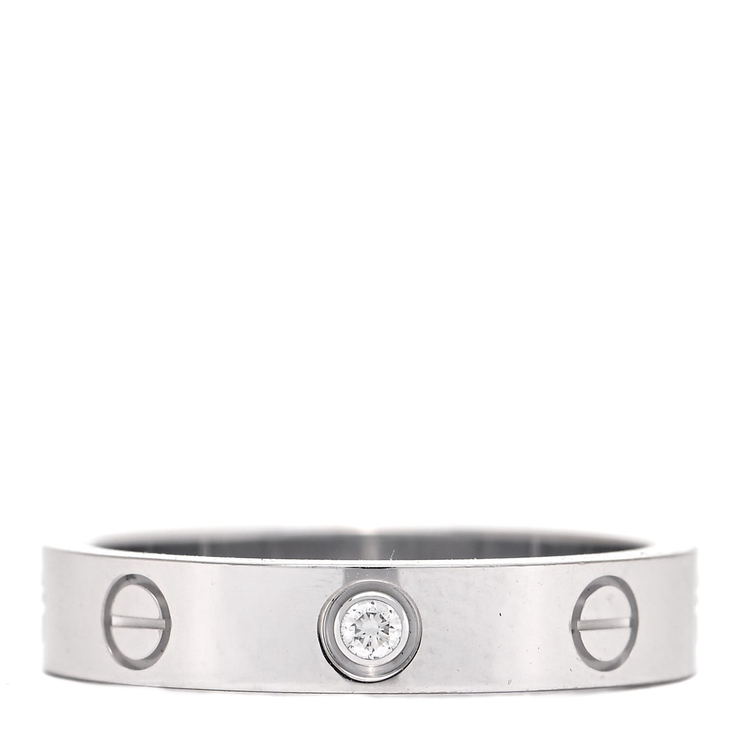 18K White Gold Diamond 4mm LOVE Wedding Band Ring 54 6.75