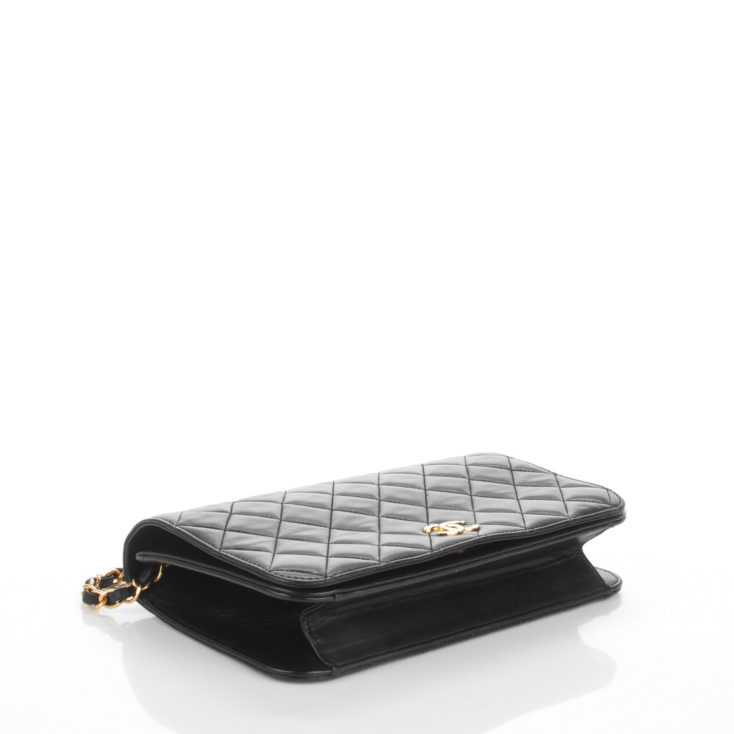 Lambskin Quilted Small Single Flap Black