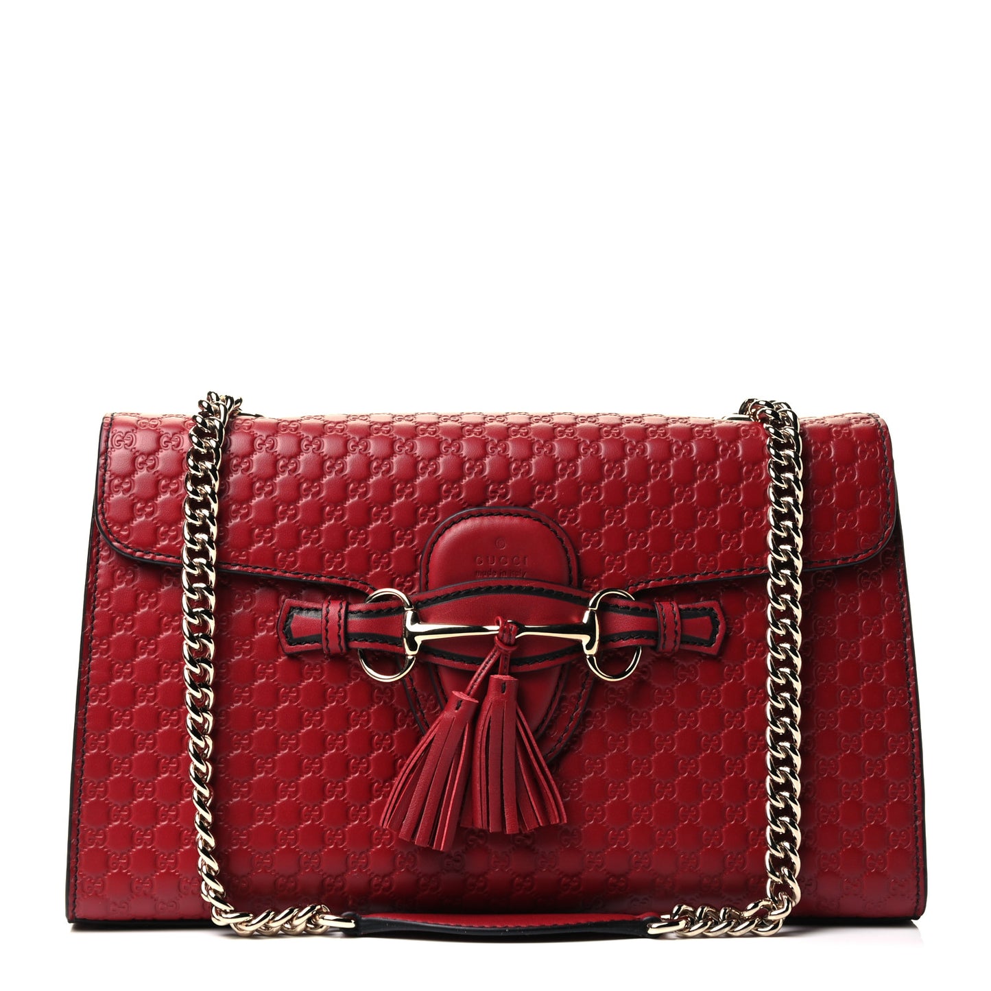 Microguccissima Medium Emily Chain Shoulder Bag Red