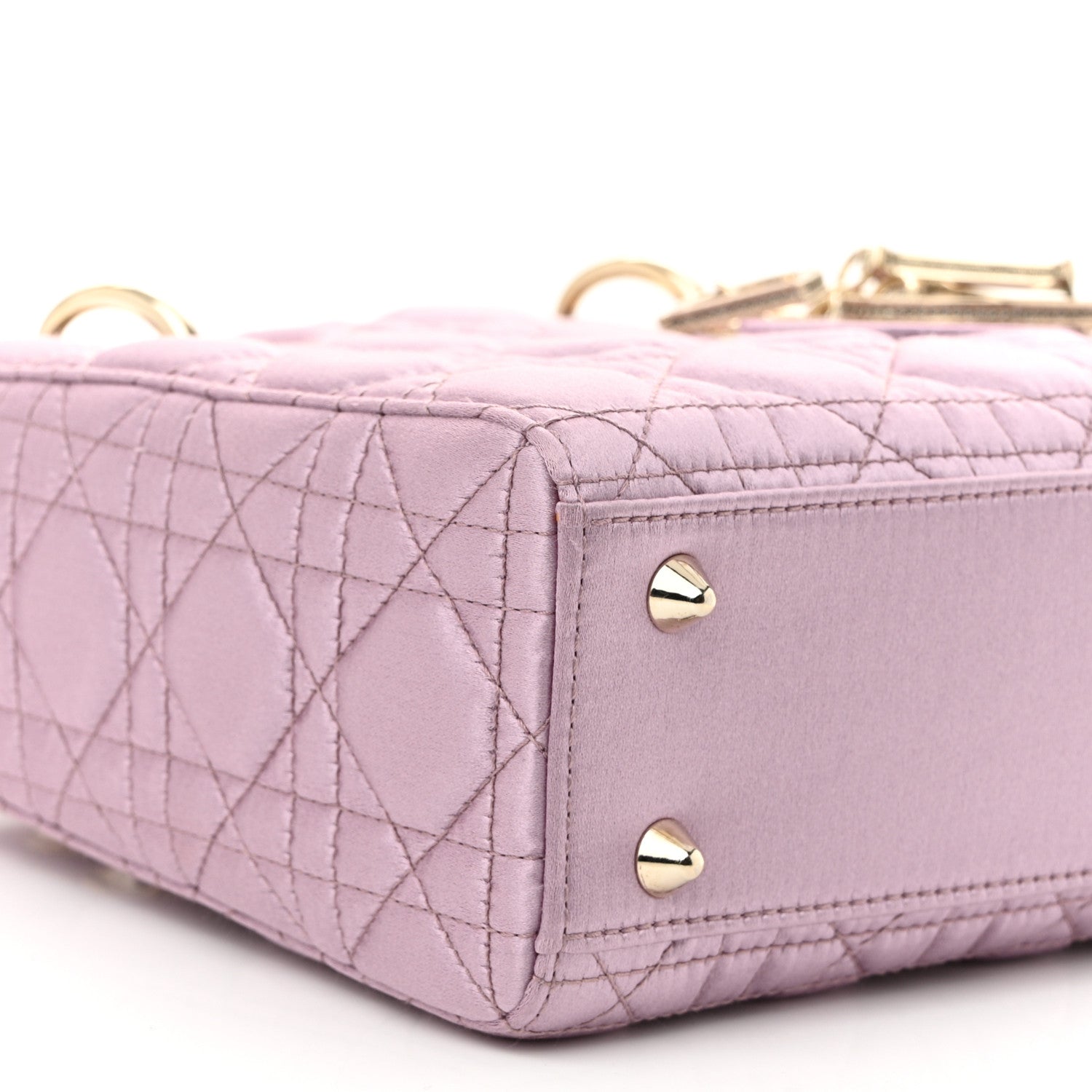 Christian Dior Satin Swarovski Crystal Cannage Small My ABC Lady Dior Pink 9 of 11