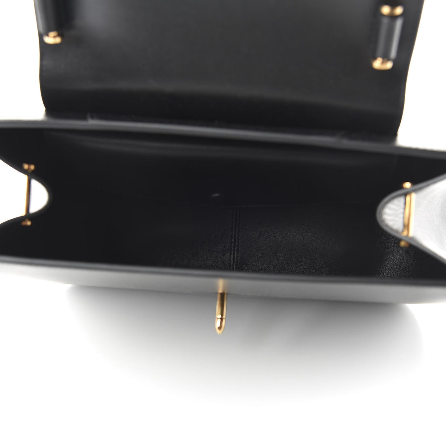 Vitello Barocco Virtus Small Top Handle Shoulder Bag Black