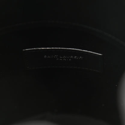 Saint Laurent Calfskin Wicker Small Bahia Bucket Bag Black 7 of 10