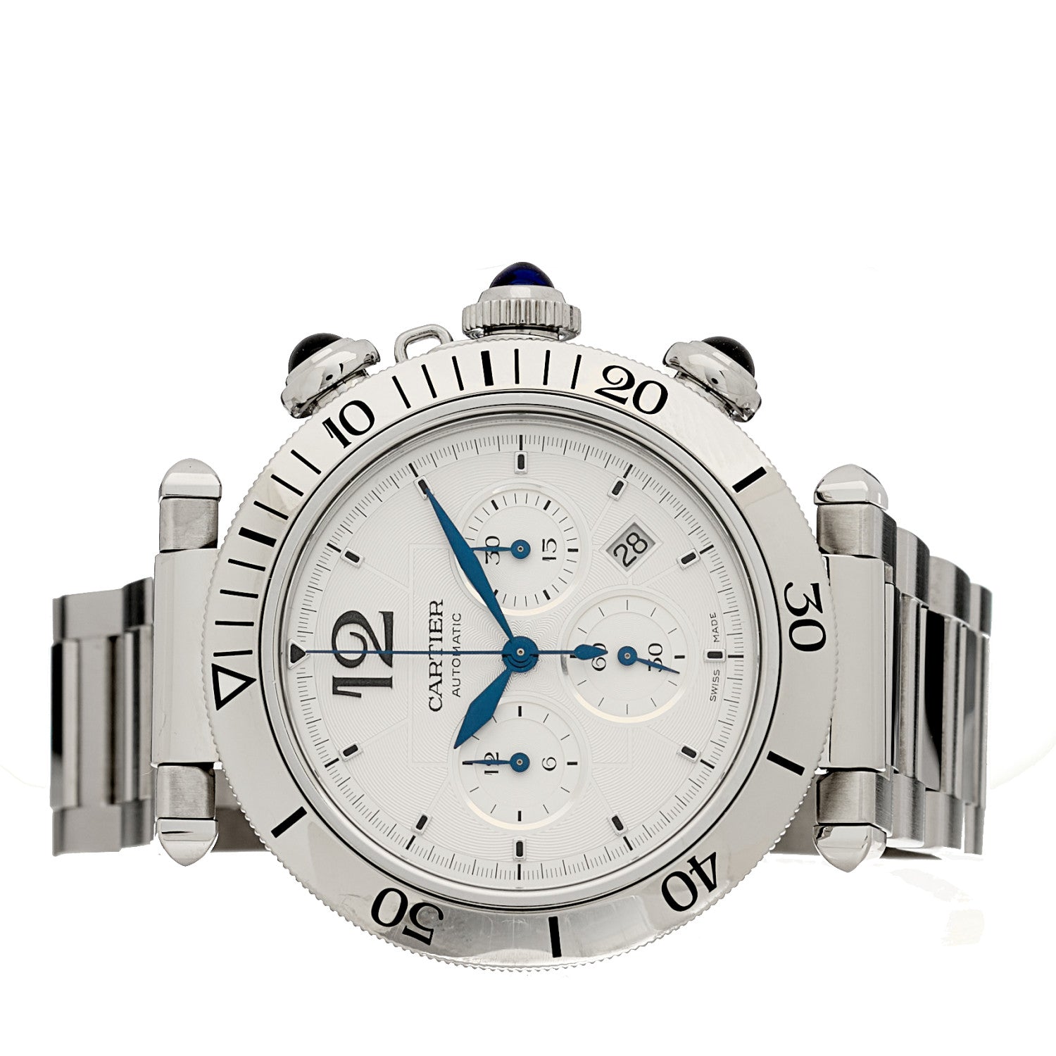 Cartier Stainless Steel 41mm Pasha C Chronograph Automatic Watch 2 of 6