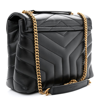 Saint Laurent Calfskin Y Quilted Monogram Small Loulou Chain Satchel Black 2 of 13