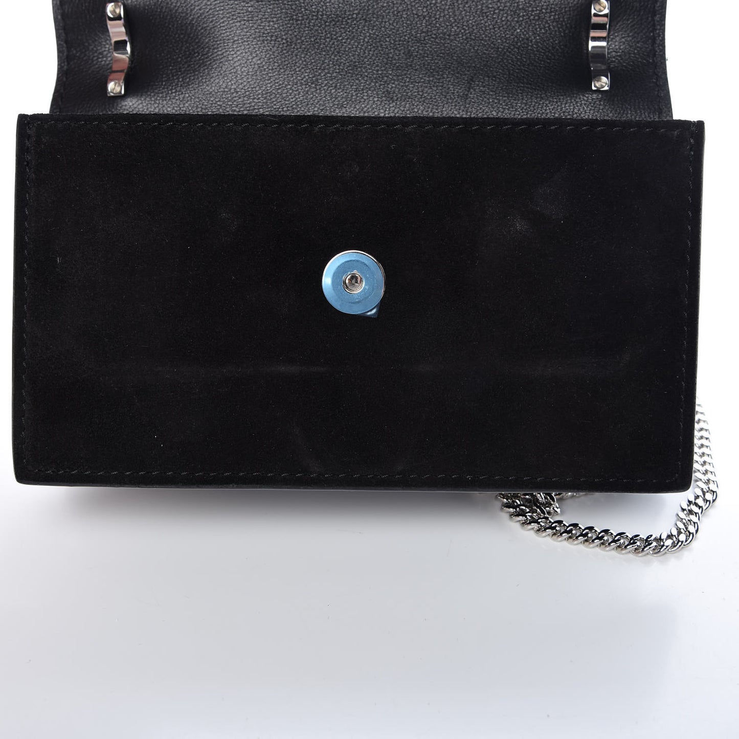 Suede Crystal Buckle Paris Crossbody Bag Black