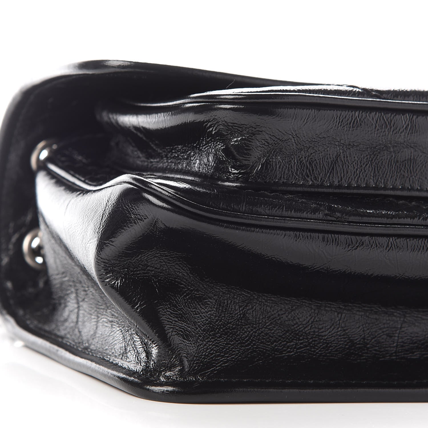 Saint Laurent Crinkled Calfskin Matelasse Monogram Baby Niki Chain Satchel Black 7 of 8