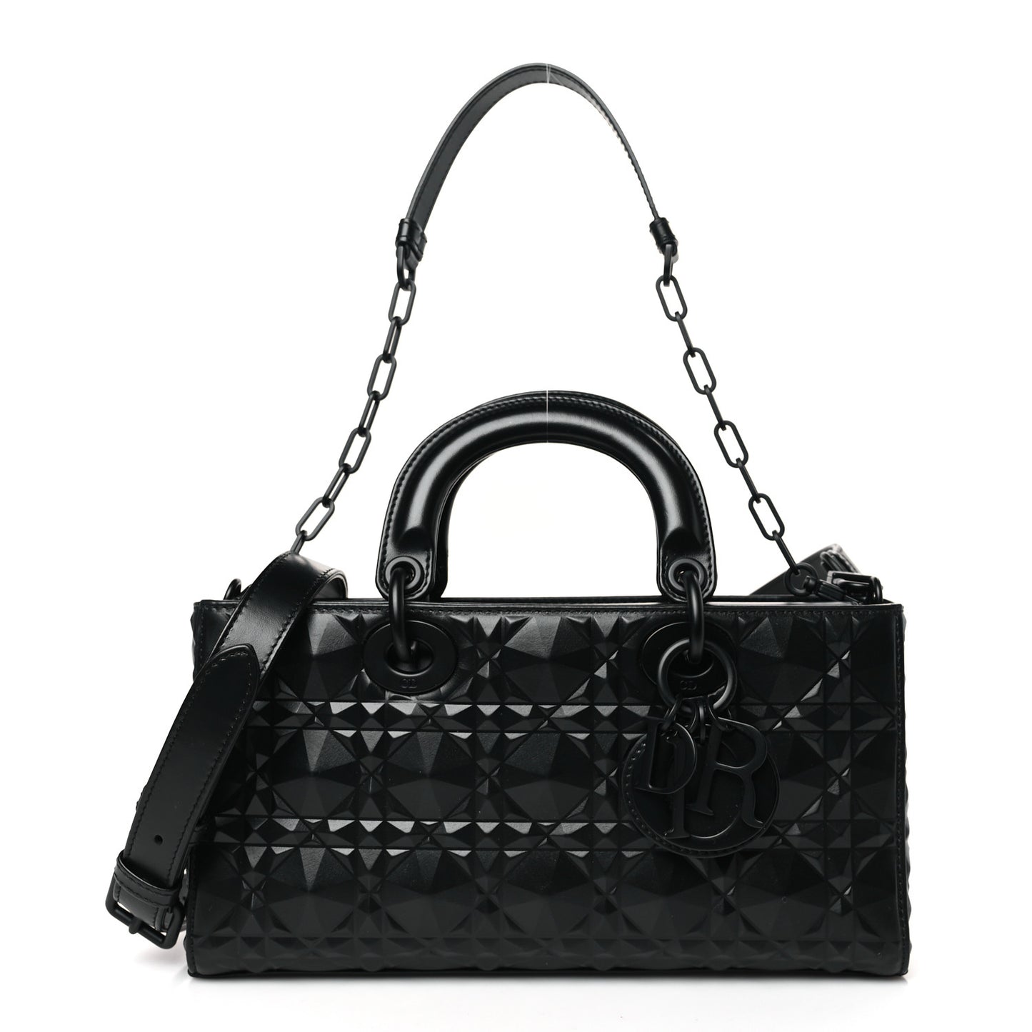 Calfskin Cannage Diamond Medium Lady D-Joy Black
