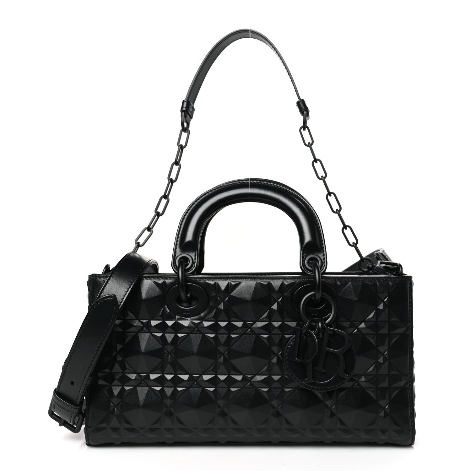 Christian Dior Calfskin Cannage Diamond Medium Lady D-Joy Black 1 of 8