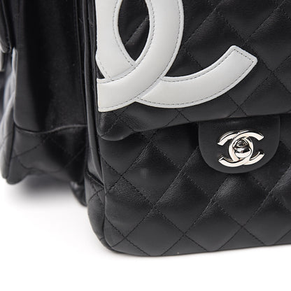 Chanel Calfskin Quilted XL Cambon Multipocket Reporter Black White 14 of 18