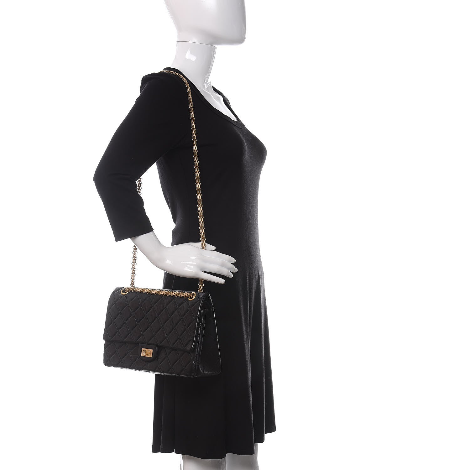 Chanel Aged Calfskin Quilted 2.55 Reissue 226 Flap Black 2 of 13