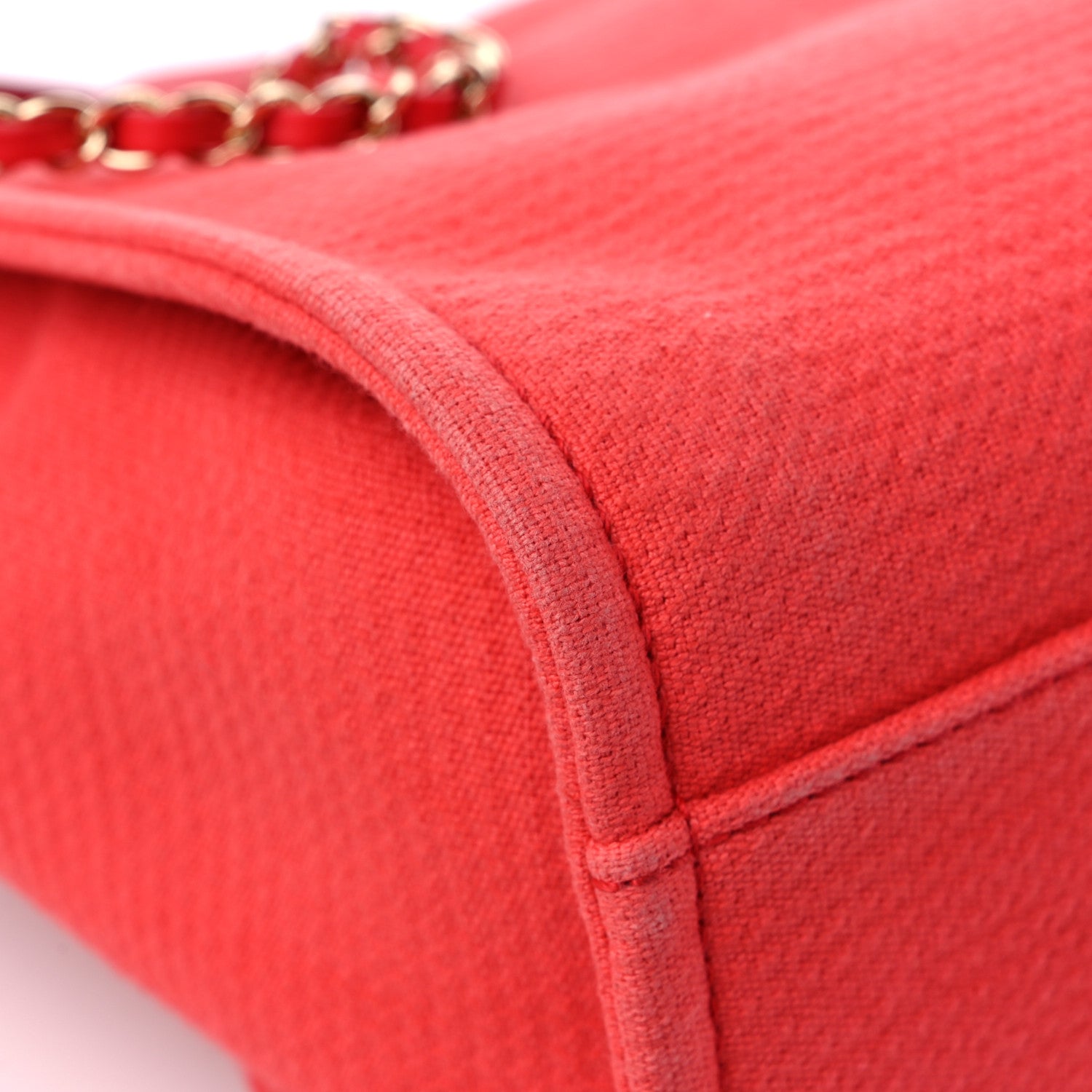 Chanel Mixed Fibers Small Deauville Tote Red 10 of 15