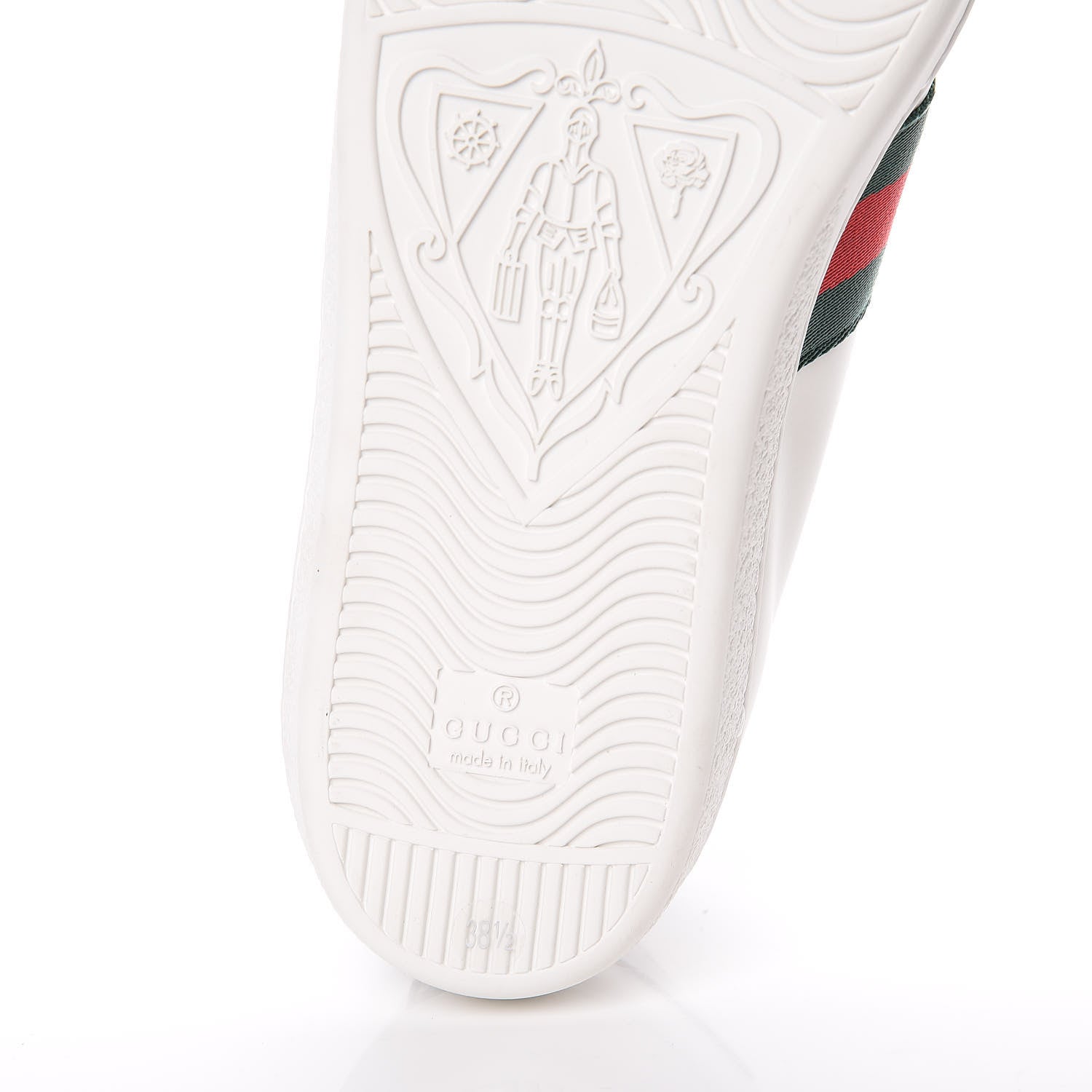 Gucci Calfskin Ayers Web Heart Embroidered Ace Sneakers 38.5 White 6 of 12