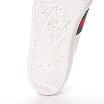 Gucci Calfskin Ayers Web Heart Embroidered Ace Sneakers 38.5 White 6 of 12