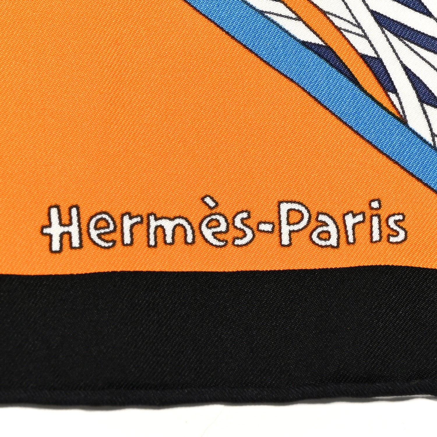 Hermes Silk A Travers Champs Scarf 90 Bleu Roy Orange Bleu 2 of 6