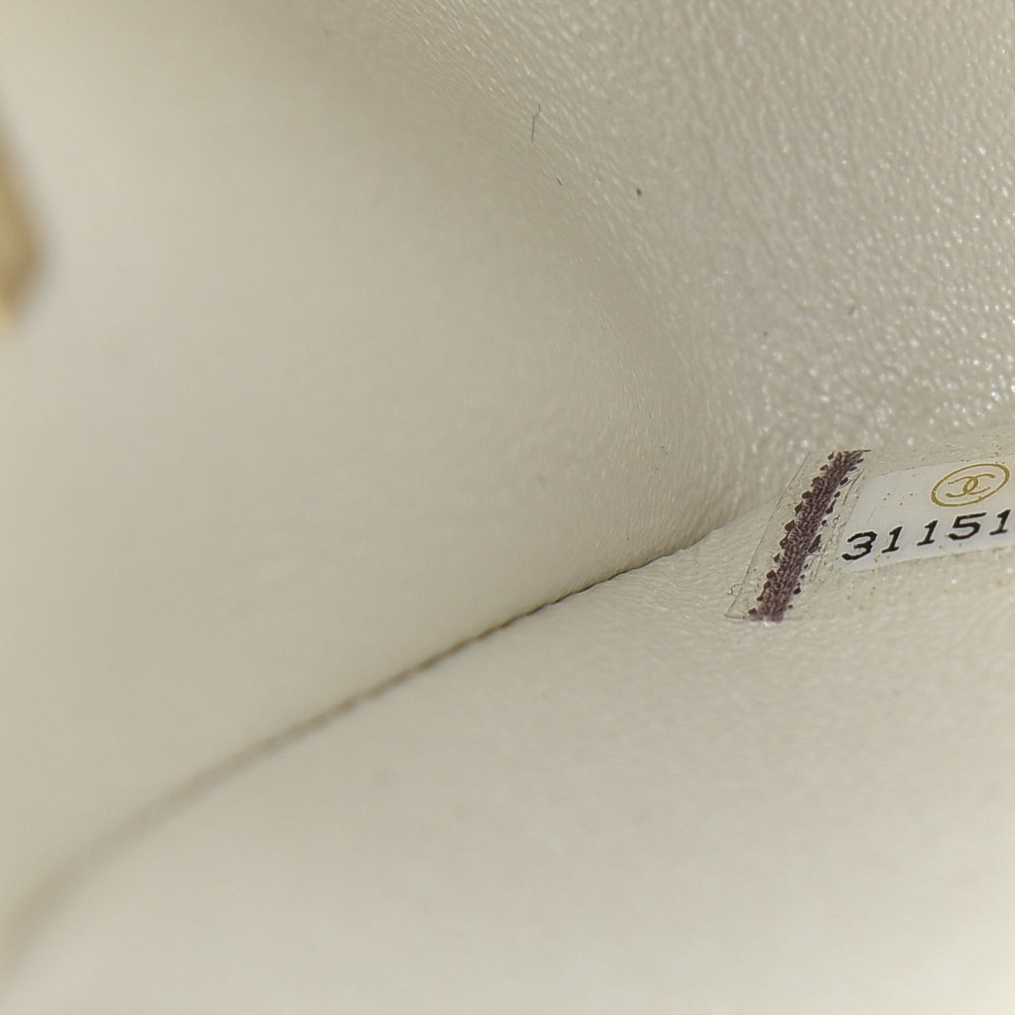 Iridescent Calfskin Quilted Mini Rectangular Flap White