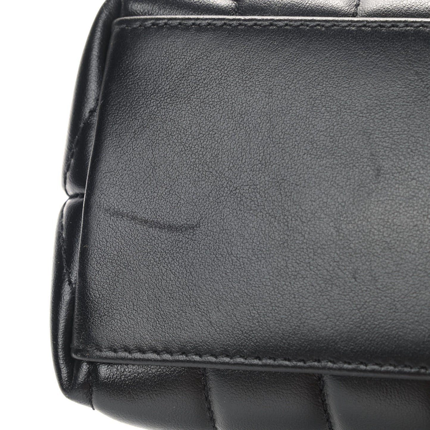 Calfskin Y Quilted Monogram Small Loulou Chain Satchel Black