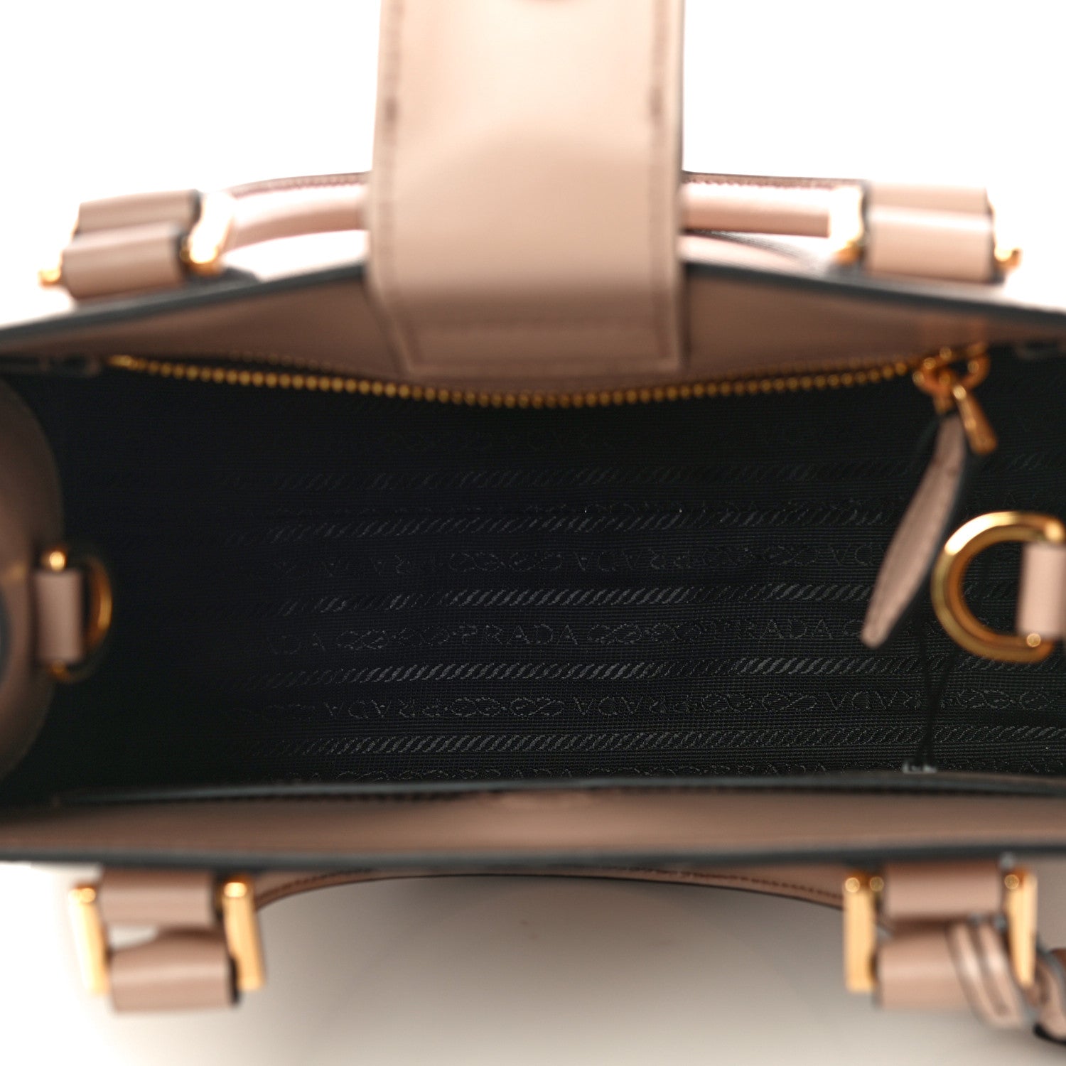 Prada Saffiano Soft Calfskin Monochrome Top Handle Frame Bag Cipria 5 of 9