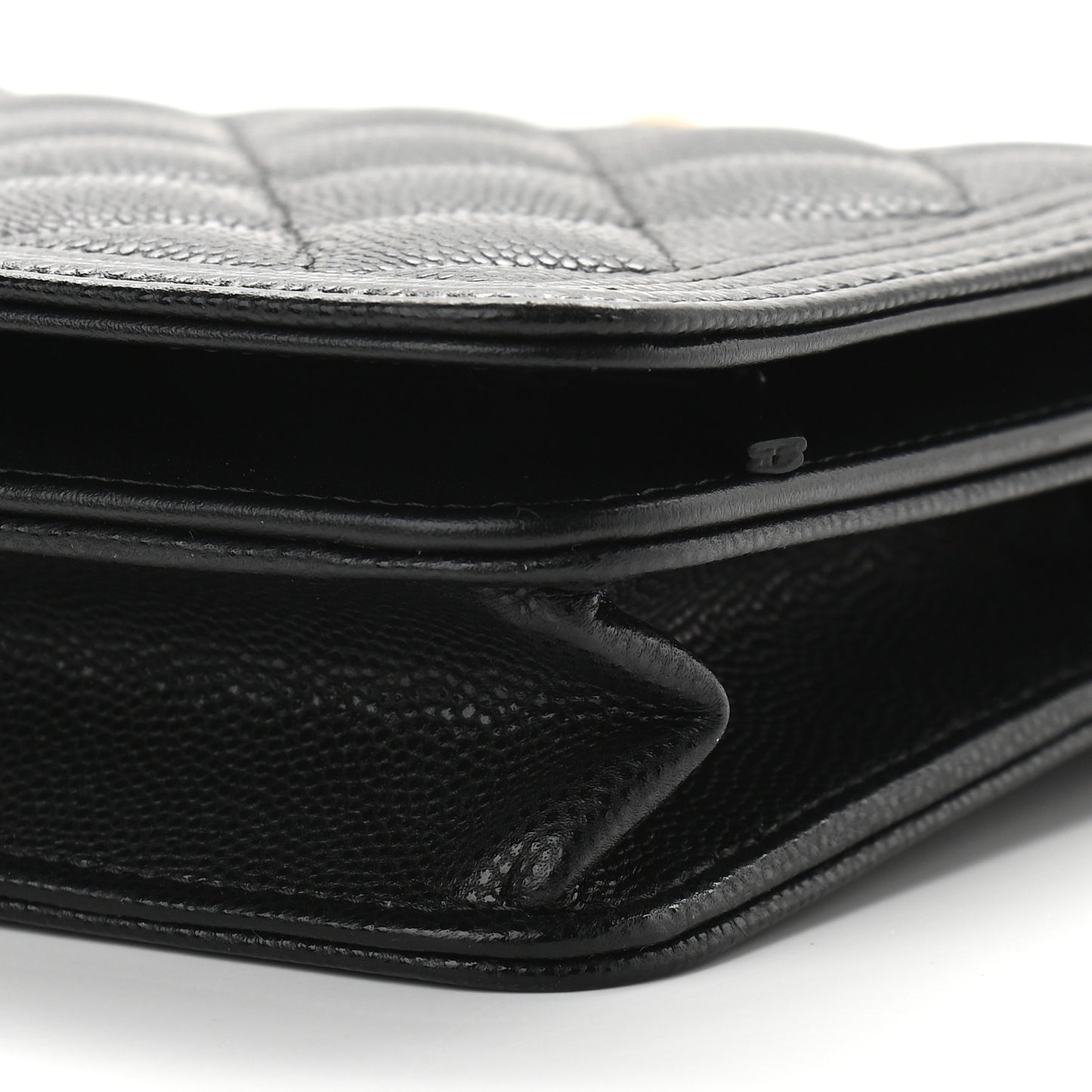 Caviar Quilted Boy Wallet On Chain WOC Black