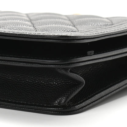 Chanel Caviar Quilted Boy Wallet On Chain WOC Black 10 of 10