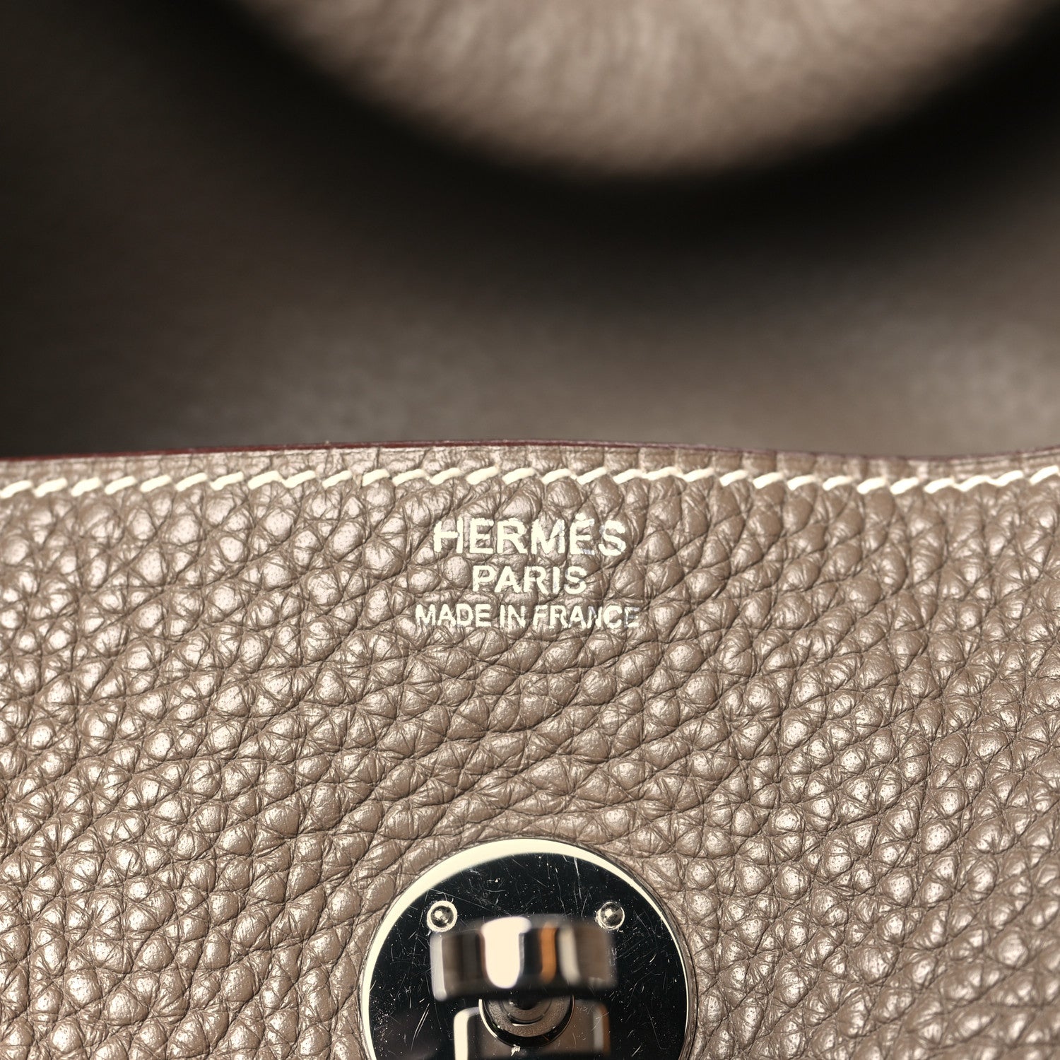 Hermes Taurillon Clemence Lindy 30 Etoupe 6 of 9