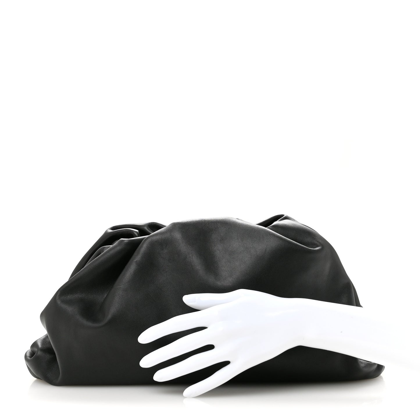 Smooth Butter Calf The Pouch Oversized Clutch Black