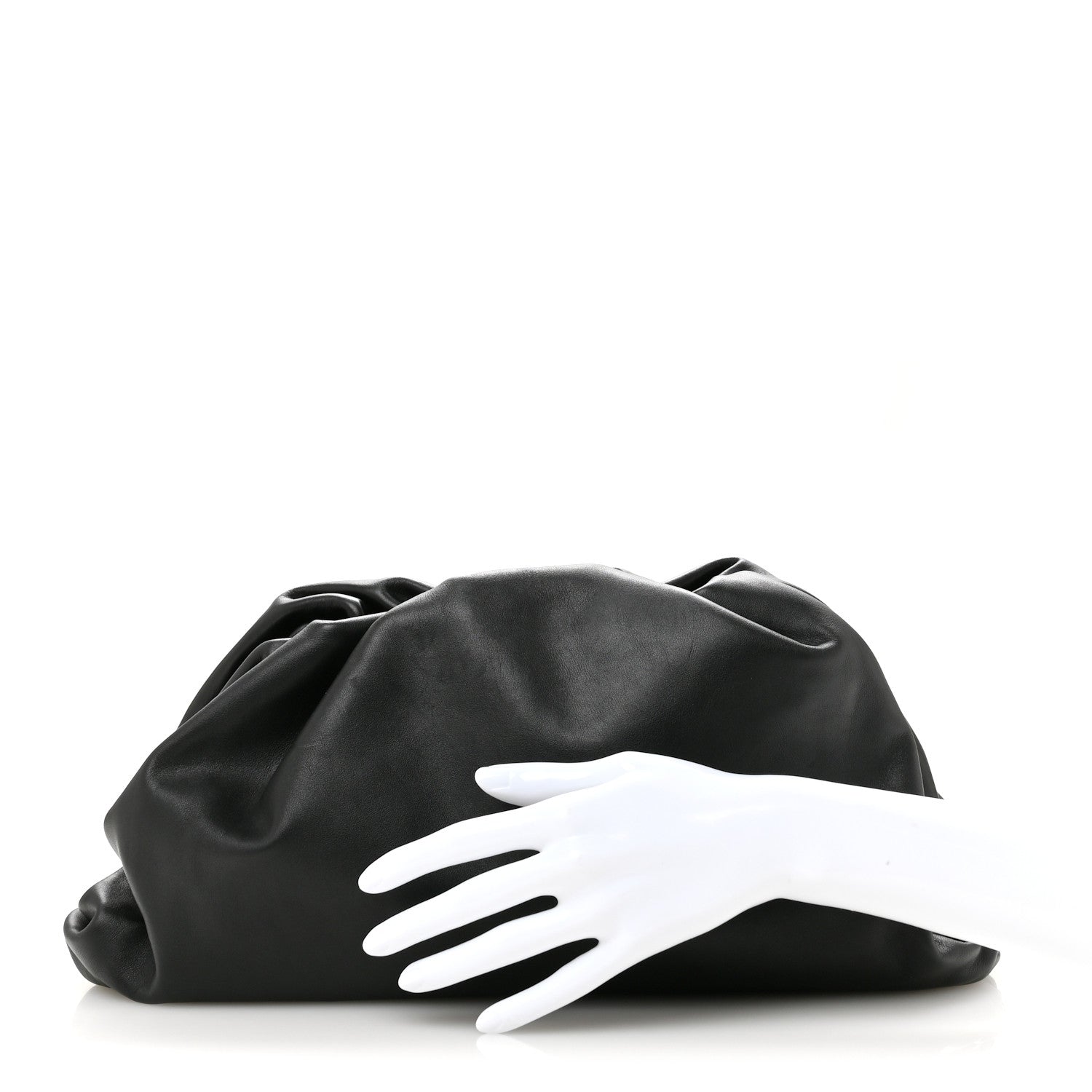 Bottega Veneta Smooth Butter Calf The Pouch Oversized Clutch Black 2 of 10
