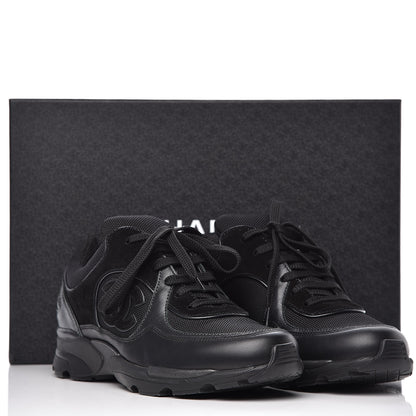 Chanel Toile Suede Calfskin CC Sneakers 35.5 Black 9 of 9