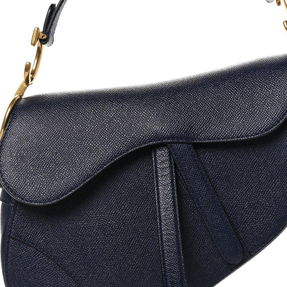 Christian Dior Grained Calfskin Saddle Bag Navy 8 of 10