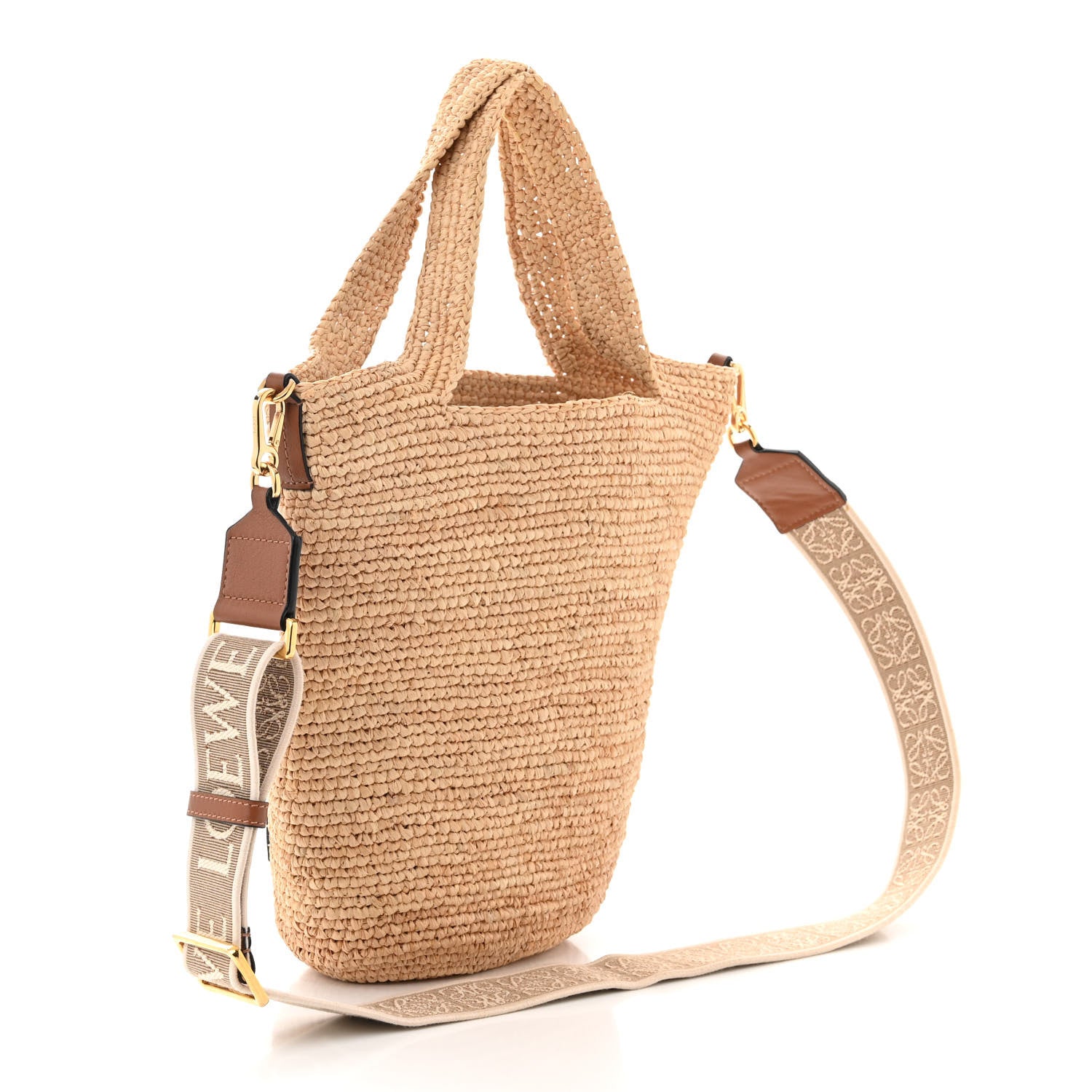 Loewe Raffia Mini Slit Tote Bag Natural Tan 4 of 11