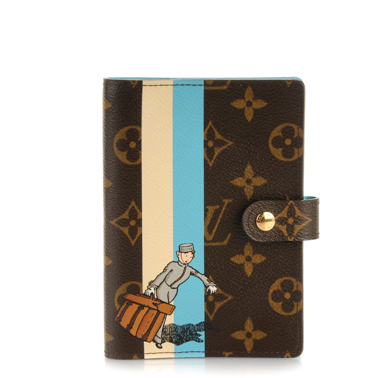 Louis Vuitton Monogram Groom Small Ring Agenda Cover Blue 1 of 7