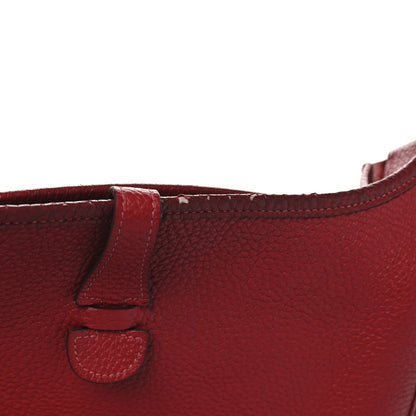Hermes Taurillon Clemence Evelyne III PM Rouge Casaque Bleu Saphir 10 of 12