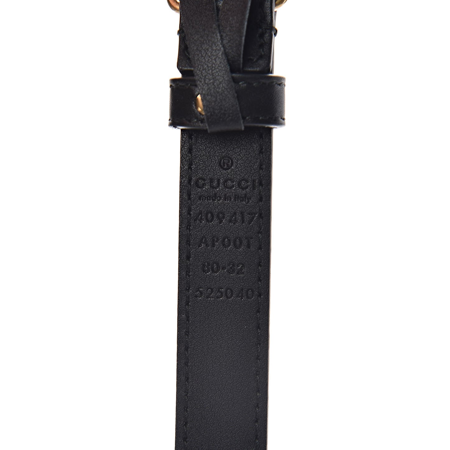 Calfskin Double G 20mm Belt 80 32 Black