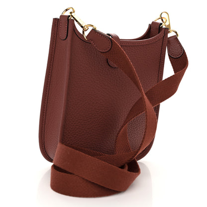 Hermes Taurillon Clemence Amazone Evelyne TPM Rouge H 3 of 11