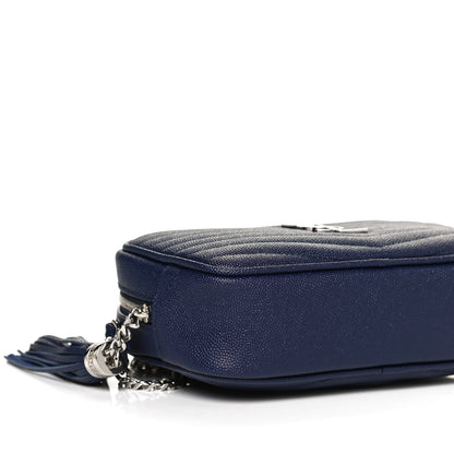 Saint Laurent Grain De Poudre Matelasse Monogram Mini Lou Camera Bag Denim 8 of 10