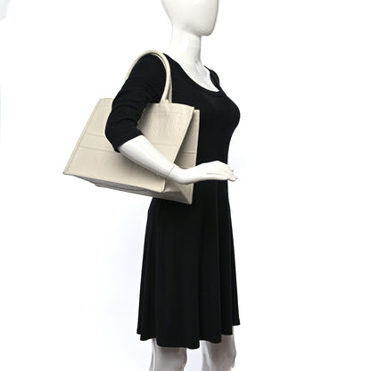 Christian Dior Oblique Calfskin Embossed Medium Book Tote Ivory 2 of 14