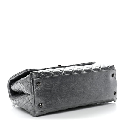 Chanel Metallic Aged Calfskin Quilted Small Coco Handle Flap Charcoal 4 of 10
