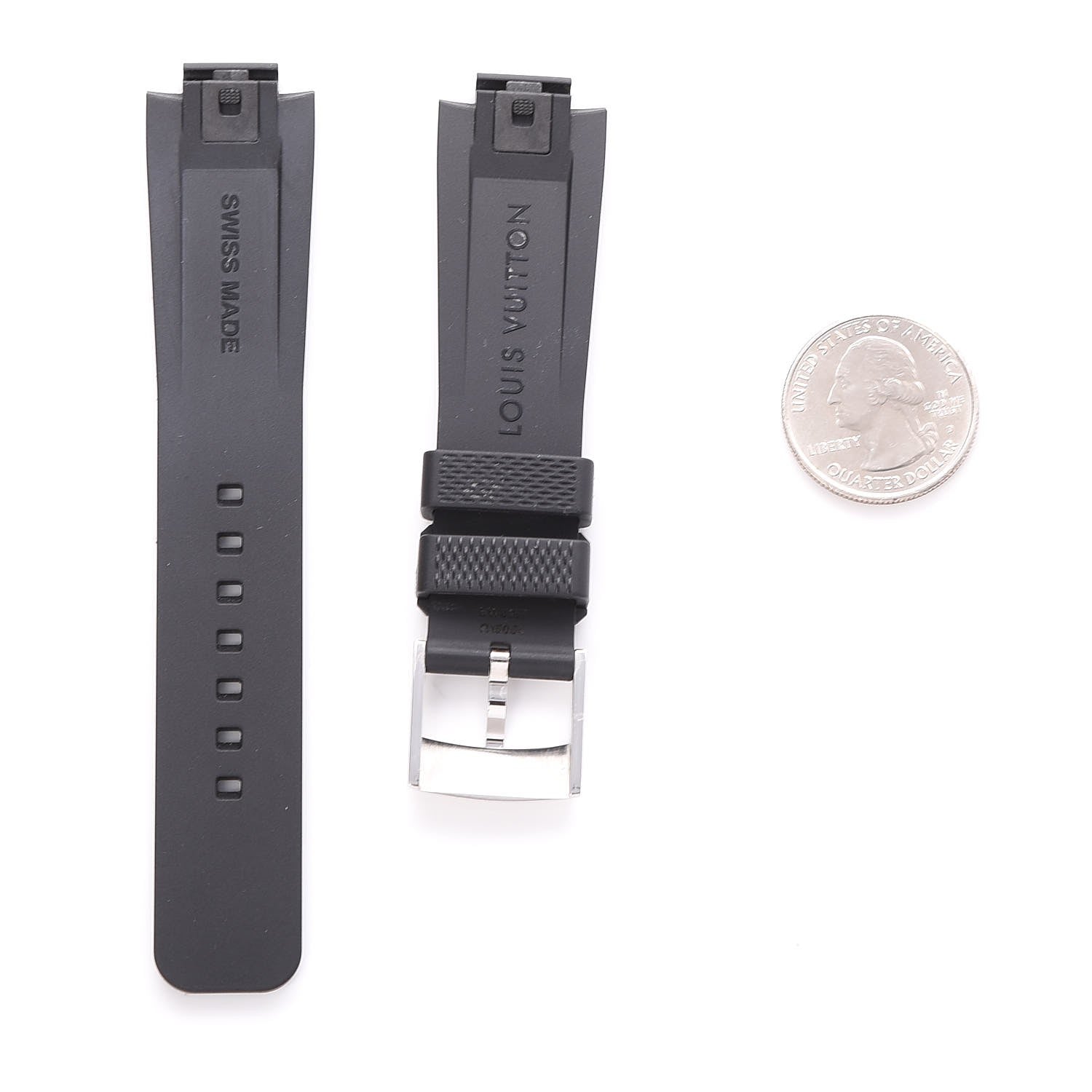Louis Vuitton Rubber Damier Infini 10mm Tambour Watch Strap Onyx 2 of 3