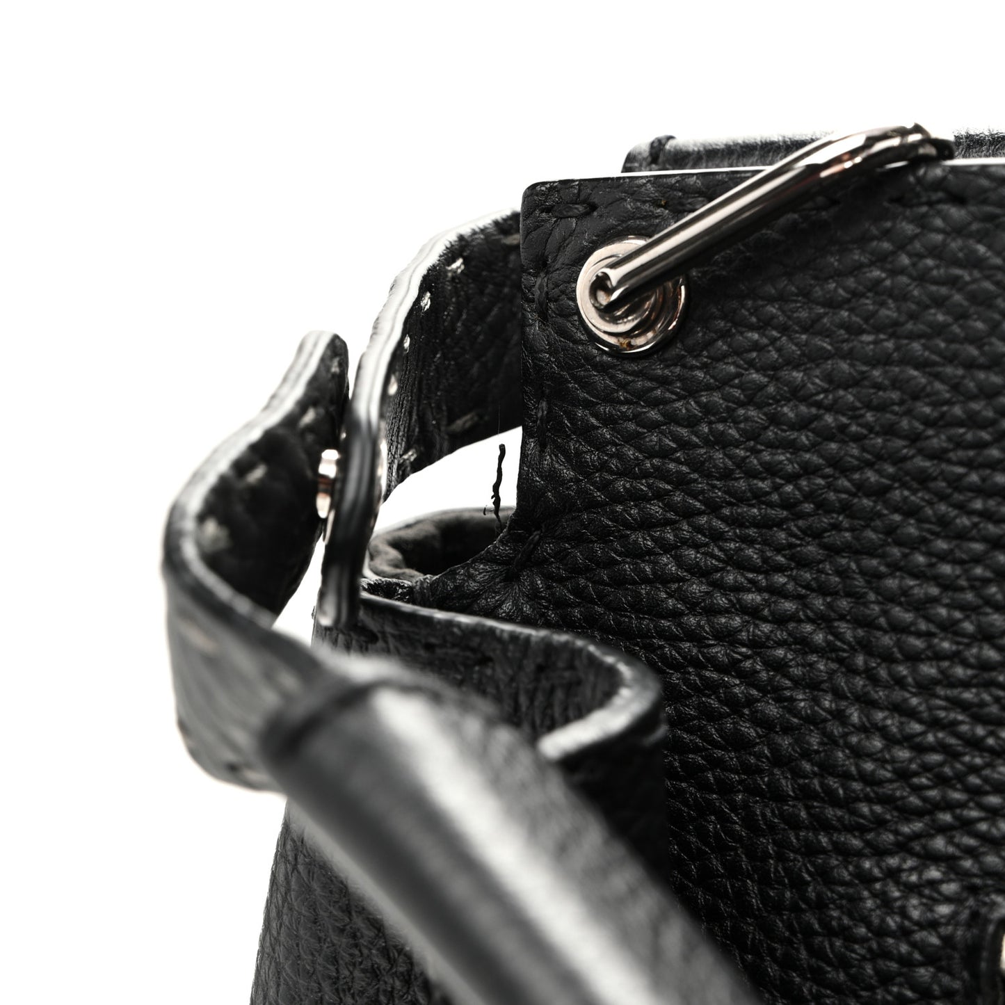 Cuoio Romano Selleria Metal Stitch Large Mens Peekaboo Iconic Essential Satchel Black