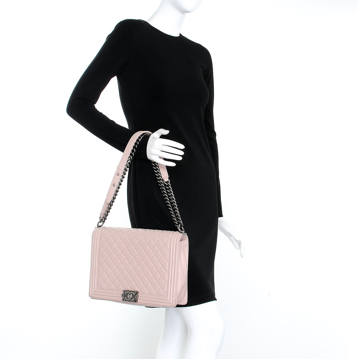 Chanel Lambskin Quilted Large Boy Flap Light Pink 3 of 15